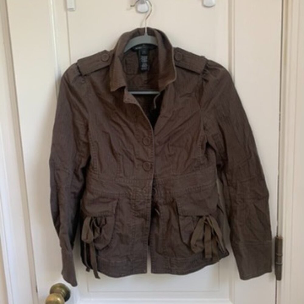 Marc Jacobs Women's Dark Green Fall Jacket Size 2, Bow Detail